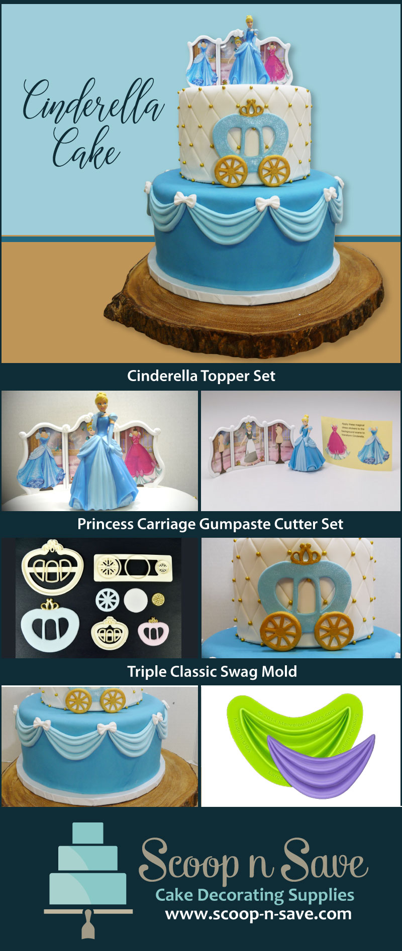 Triple Classic Swag--Marvelous Molds Silicone Mold - Cake Decorating  Supplies - Cake-Supplies-Plus.com