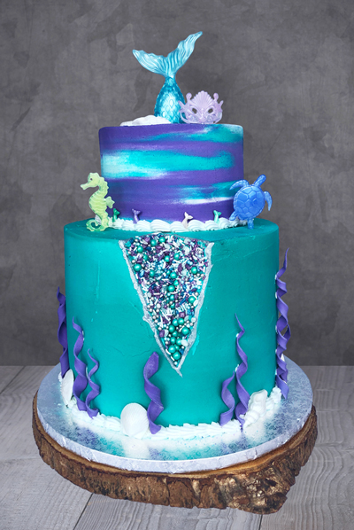 Mermaid Sprinkle Geode Cake