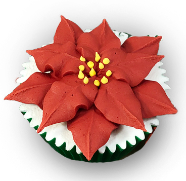 poinsettia cupcake